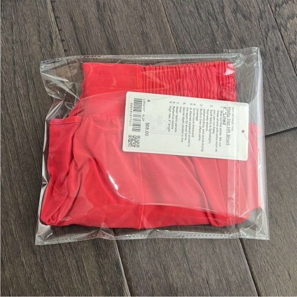 Lululemon NWT Hotty Hot Short *High-Rise Long 4" Glaze Pink - Picture 8 of 9
